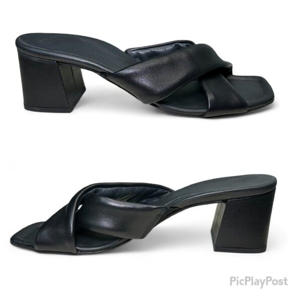 Paul Green Black Leather Low Heel Lauren Sandal - UK 6, US 8.5 - Picture 12 of 13